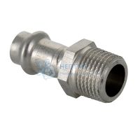 Пресс-фитинг из нержавеющей стали с наружной резьбой 22 мм x 1/2" Valtec VTi.901.I.002204