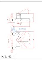 Смеситель для ванны с душем D&K Bayern.Fürth DA1523205 короткий излив черный