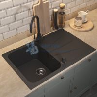 Кухонная мойка кварцевая Uperwood Quartz UPD-04-04, прямоугольная, черная