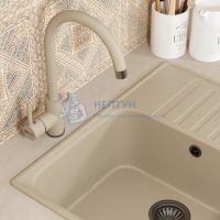 Смеситель для кухни Uperwood UPD-003-08, с каналом для фильтрованной воды, вороненая сталь/лен