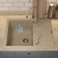 Кухонная мойка кварцевая Uperwood Quartz UPD-03-02, прямоугольная, бежевая
