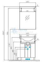 Тумба под раковину AQUATON Фиджи 60 белый 1A179601FG010