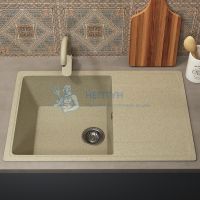 Кухонная мойка из искусственного камня Uperwood ECON UPD-507-002, прямоугольная, бежевая матовая