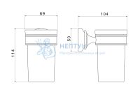 Стакан с держателем AQUATEK, матовый черный AQ4527MB КЛАССИК