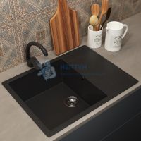 Кухонная мойка из искусственного камня Uperwood ECON UPD-202-004, прямоугольная, черная матовая