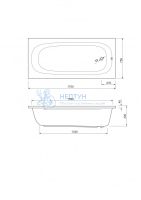Акриловая ванна Cezares Piave 170x75 прямоугольная PIAVE-170-75-42