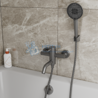 Смеситель для ванны с коротким изливом RUSH Melos SUS1101-44Grey графит