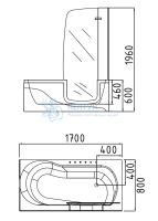 Акриловая ванна Gemy 170x170 прямоугольная G9246 B R
