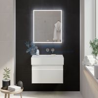 Зеркало TECNO c LED 70 с подсветкой, с функцией антизапотевание, белый глянцевый