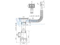 Сифон для мойки АНИ пласт Грот A1042SA15 3 1/2" 40 мм с отводом для стиральной машины