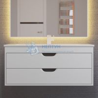 Тумба с раковиной для ванной подвесная Uperwood Modul 97х45х57 см, белая/графит