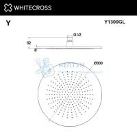 Верхний душ Whitecross D=30 см Y1300GL (золото)