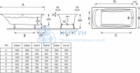 Чугунная ванна Jacob Delafon Repos 170x80 прямоугольная E2915-00