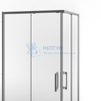 Душевой уголок LINDO раздвижной с функцией soft close, квадратный , 100х100х195, матовый черный