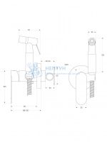 Гигиенический душ со смесителем Cezares STYLUS-DIF-BORO