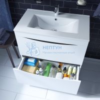 Тумба с умывальником, напольная, 80 см, белая, Cloud, Iddis CLO80WFi95K