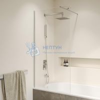 Шторка на ванну 90*150 RGW SC-051 Хром/Прозрачное/8 мм (Easy)