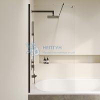 Шторка на ванну 90*150 RGW SC-051-B Чёрный/Прозрачное/8 мм (Easy)