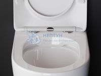 Приставной безободковый унитаз с сиденьем микролифт Ceramicanova Highlight Белый CN1812