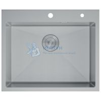 Кухонная мойка нерж.сталь сатин D&K DKS604504, в комплекте с сифоном, корзиной, дозатором