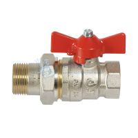 Кран 1/2" шаровый с АМЕРИКАНКОЙ красная бабочка COMISA (Италия) (60) 41.31.790