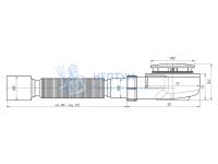Сифон для душевого поддона АНИ пласт E555C 1 1/2" 60 мм с гибкой трубой 375х40х50 мм