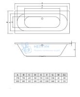 Акриловая ванна C-Bath Cora 180x80 прямоугольная CBQ001002