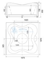 Акриловая ванна Gemy 187x187 квадратная G9089 O R