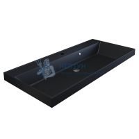 Тумба с раковиной для ванной подвесная Uperwood Tanos-Classic Quartz 100х45х55 см, черная/уголь