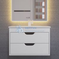 Тумба с раковиной для ванной подвесная Uperwood Modul 62х45х57 см, белая/графит