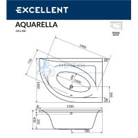 Акриловая ванна Excellent Aquarella 150x100 асимметричная WAEX.ARP15.RELAX.CR хром