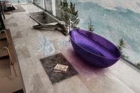 Ванна из полиэфирной смолы Abber 180x85 отдельностоящая овальная фиолетовая AT9702Amethyst