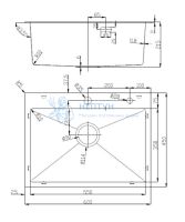 Кухонная мойка нерж.сталь графит D&K DKS604506, в комплекте с сифоном, корзиной, дозатором