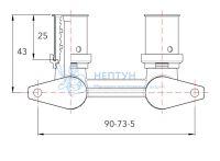 Пресс-угол двойной с медной трубой 15x16 Comisa