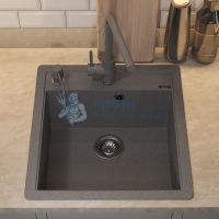 Кухонная мойка кварцевая Uperwood Quartz UPD-07-03, прямоугольная, серая