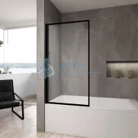 Штора на ванну складная REA LAGOS 80 Black REA-K7633
