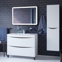 Тумба с умывальником, напольная, 100 см, белая, Cloud, Iddis CLO10WFi95K