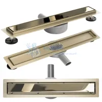 Душевой желоб с двухсторонней решеткой 70см Rea NEO&PURE PRO 700 Gold REA-G5600