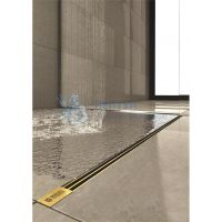 BERGES Желоб водосток SUPER Slim 800, золото глянец, вертикальный выпуск S-сифон D50/105мм H30/135мм 092054