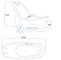 Акриловая ванна Gemy 238x238 отдельностоящая нестандартной формы черная RF1253BG