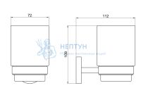 Стакан с держателем AQUATEK, матовый черный AQ4604MB БЕТТА