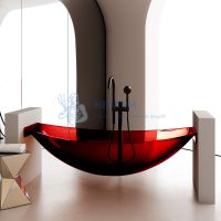 Ванна из полиэфирной смолы Abber 180x80 овальная красная AT9704Rubin