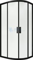 Душевой уголок слайдер Terminus Соренто 06 1000х1000х2000 четверть круга чёрный 6ES100х100B
