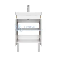Тумба под раковину AQUATON Сканди Doors 55 белый глянец, дуб рустикальный, 1A278801SDZ90