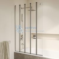 Шторка на ванну 120*150 RGW SC-21 Хром/Прозрачное/6 мм (Easy)