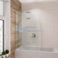 Шторка для ванны Grossman GR-102/1 (150х100) распашная, профиль хром, стекло прозрачное