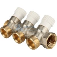 Коллектор распределительный 3/4", 3 отвода 3/4"ЕК Stout SMB 6851 343403