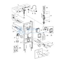 Инсталляция для подвесного унитаза Grohe Rapid SL 4 в 1 с кнопкой Skate Cosmopolitan 38775001