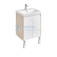 Тумба под раковину AQUATON Сканди Doors 55 белый глянец, дуб верона, 1A278801SDB20