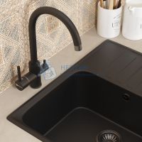 Смеситель для кухни Uperwood UPD-003-05, с каналом для фильтрованной воды, вороненая сталь/уголь